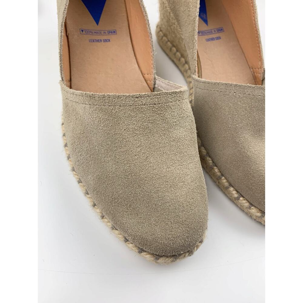 Verbenas Wedge Heel Espadrille Shoes Tan Suede Slip On Casual Women's 41 US 9.5 - Picture 4 of 11